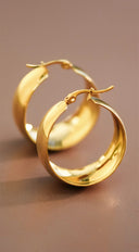 Solstice 18K Gold Plated Hoop Earrings on neutral background