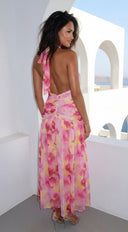 Floret Floral Print Maxi Dress - Pink Multi