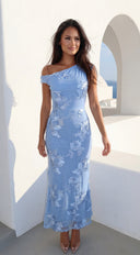 Starlight Muse Embellished Maxi Dress - Blue