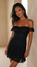 Heirloom Lace Mini Dress - Black