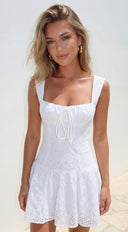 Marais Eyelet Mini Dress - White
