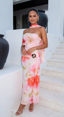 Mode Floral Maxi Dress - Pink Multi