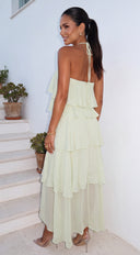 Isadoria Tiered Ruffle Maxi Dress - Sage Green