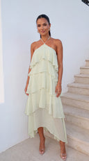 Isadoria Tiered Ruffle Maxi Dress - Sage Green