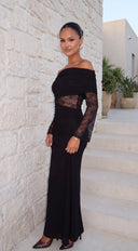 Celene Lace Maxi Dress - Black