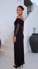 Celene Lace Maxi Dress - Black