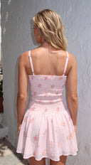 Posie Gingham Floral Mini Dress - Pink