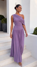 Luelle Draped Maxi Dress - Purple