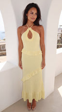 Limoncello Ruffle Maxi Dress - Yellow