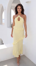 Limoncello Ruffle Maxi Dress - Yellow