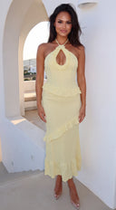 Limoncello Ruffle Maxi Dress - Yellow