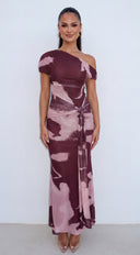 Savi Drop Shoulder Maxi Dress - Purple Multi