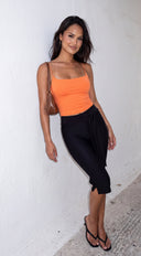 Joa Side Tie Capri Leggings - Black