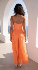 Orlaya Chiffon Wide Leg Jumpsuit - Orange