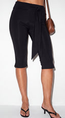 Joa Side Tie Capri Leggings - Black