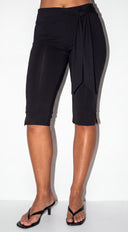 Joa Side Tie Capri Leggings - Black