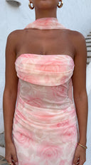 Noelle Strapless Floral Maxi Dress - Pink