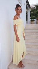 Lunea Asymmetric Maxi Dress - Butter Yellow