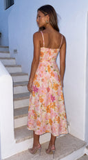 Clementine Floral Midi Dress - Pink Multi