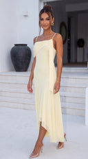 Lunea Asymmetric Maxi Dress - Butter Yellow