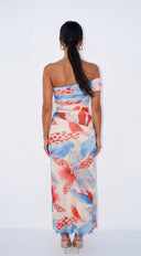Vayda Floral One Shoulder Maxi Dress - Beige Multi