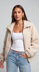 Copenhagen Sherpa Jacket - Cream Beige