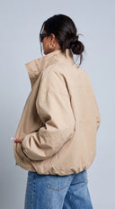 Oslo Funnel Neck Balloon Jacket - Beige