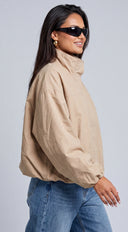 Oslo Funnel Neck Balloon Jacket - Beige
