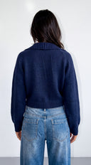 Nuvéa Shrug & Tube Top Knit Set - Navy
