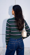 Rovena Stripe Knit Cardigan - Green Multi