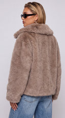 Sorevi Faux Fur Zip Jacket - Beige