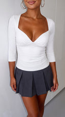 Ravelle Pleated Mini Skort - Gray