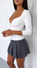 Ravelle Pleated Mini Skort - Gray
