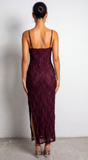 Zarevia Orbit Ring Mesh Maxi Dress - Burgundy