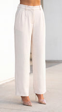 Averis Tailored Wide Leg Pants - Beige