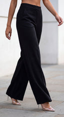 Rovena Tailored Wide Leg Pants - Black