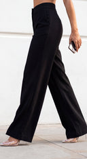 Rovena Tailored Wide Leg Pants - Black