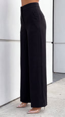 Rovena Tailored Wide Leg Pants - Black