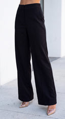 Rovena Tailored Wide Leg Pants - Black