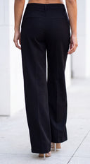 Rovena Tailored Wide Leg Pants - Black