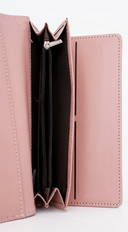 Amara Tri-fold Envelope Faux Leather Wallet Clutch - Pink