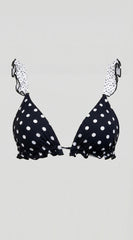 Tulum Ruffle Polka Dot Bikini Set - Black
