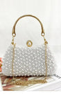 Pearl White Beaded Luxury Evening Clutch