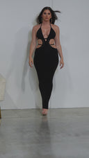 Espanola Crochet Maxi Dress - Black