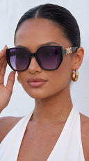 Regal Lion Emblem Sunglasses - Purple