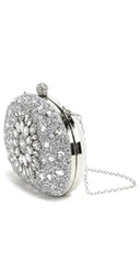 Angelina Lux Crystal Clutch Bag - Silver