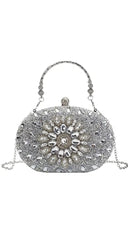 Angelina Lux Crystal Clutch Bag - Silver