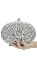 Angelina Lux Crystal Clutch Bag - Silver