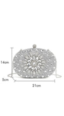 Angelina Lux Crystal Clutch Bag - Silver
