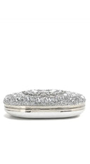 Angelina Lux Crystal Clutch Bag - Silver